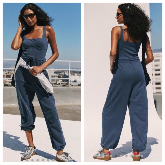 New! FP Movement by Free People inbound onesie Navy Jumpsuit 2924 - Picture 2 of 14